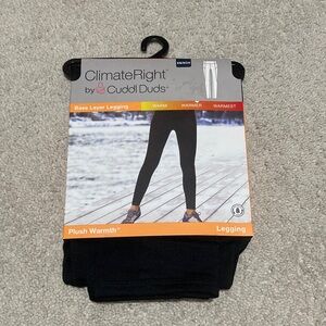 Cuddl Duds Black Plush Warmth Leggings